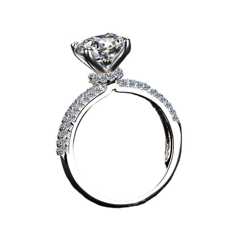 Moissanite Pave Solitaire