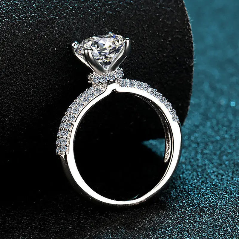 Moissanite Pave Solitaire
