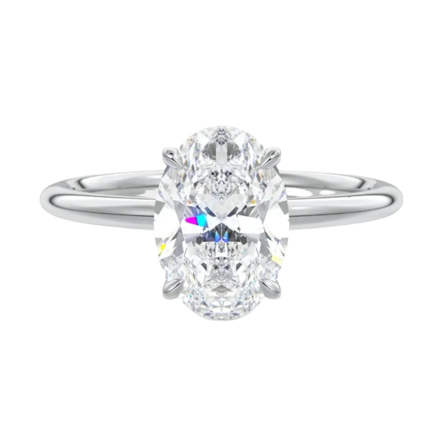 Oval Moissanite Solitaire Ring