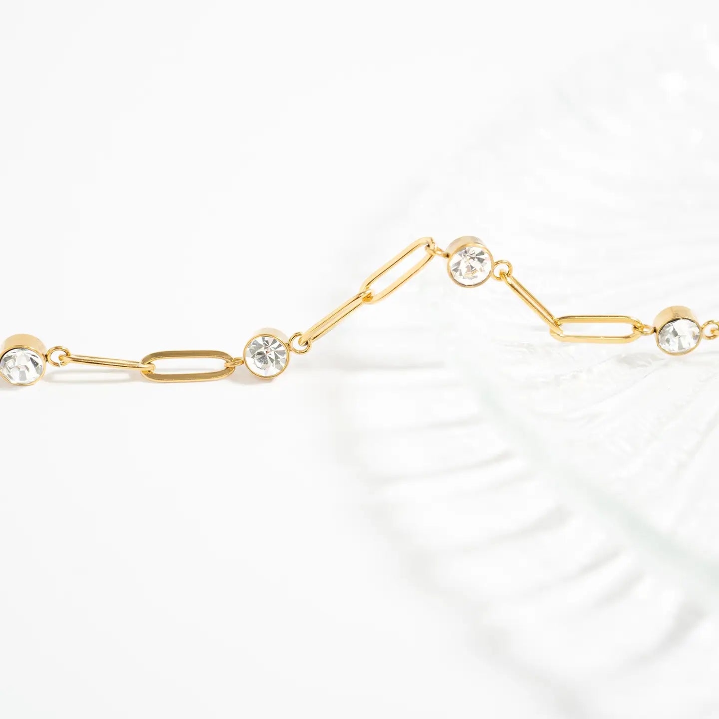 Paperclip Chain Bracelet with Stones
