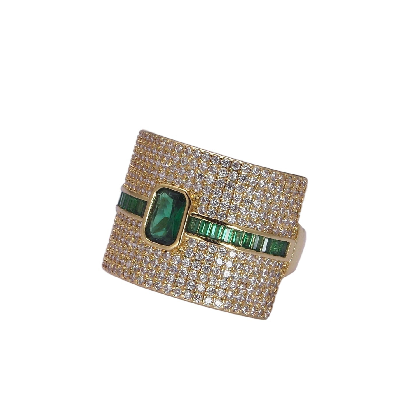 Pave Band Ring- Emerald