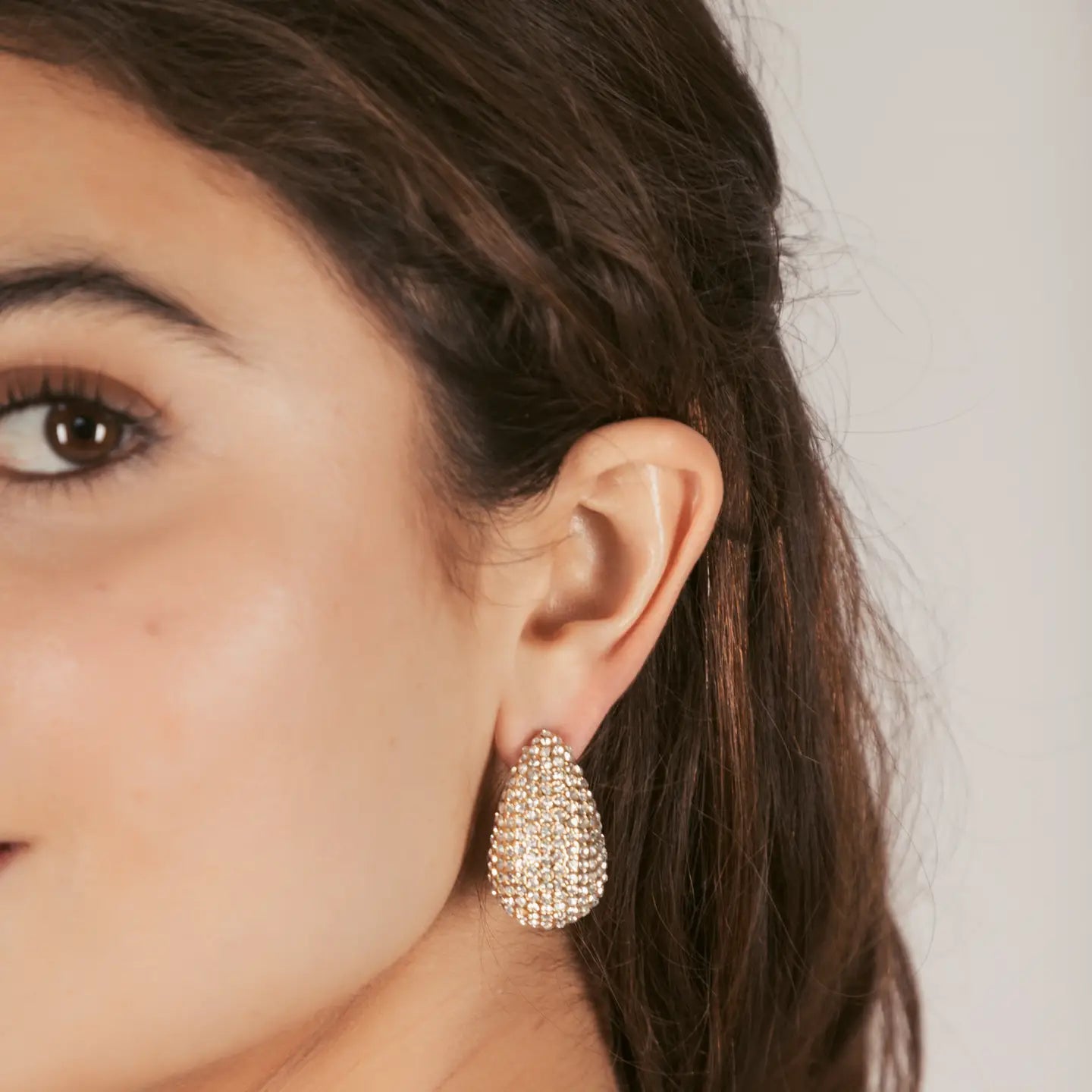 Pave Statement Tear Drop Earrings