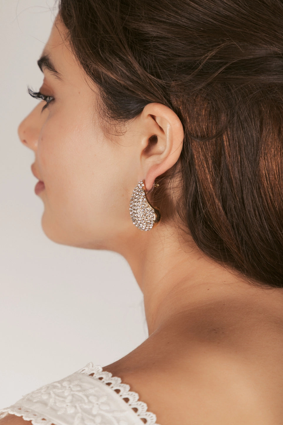 Pave Statement Tear Drop Earrings