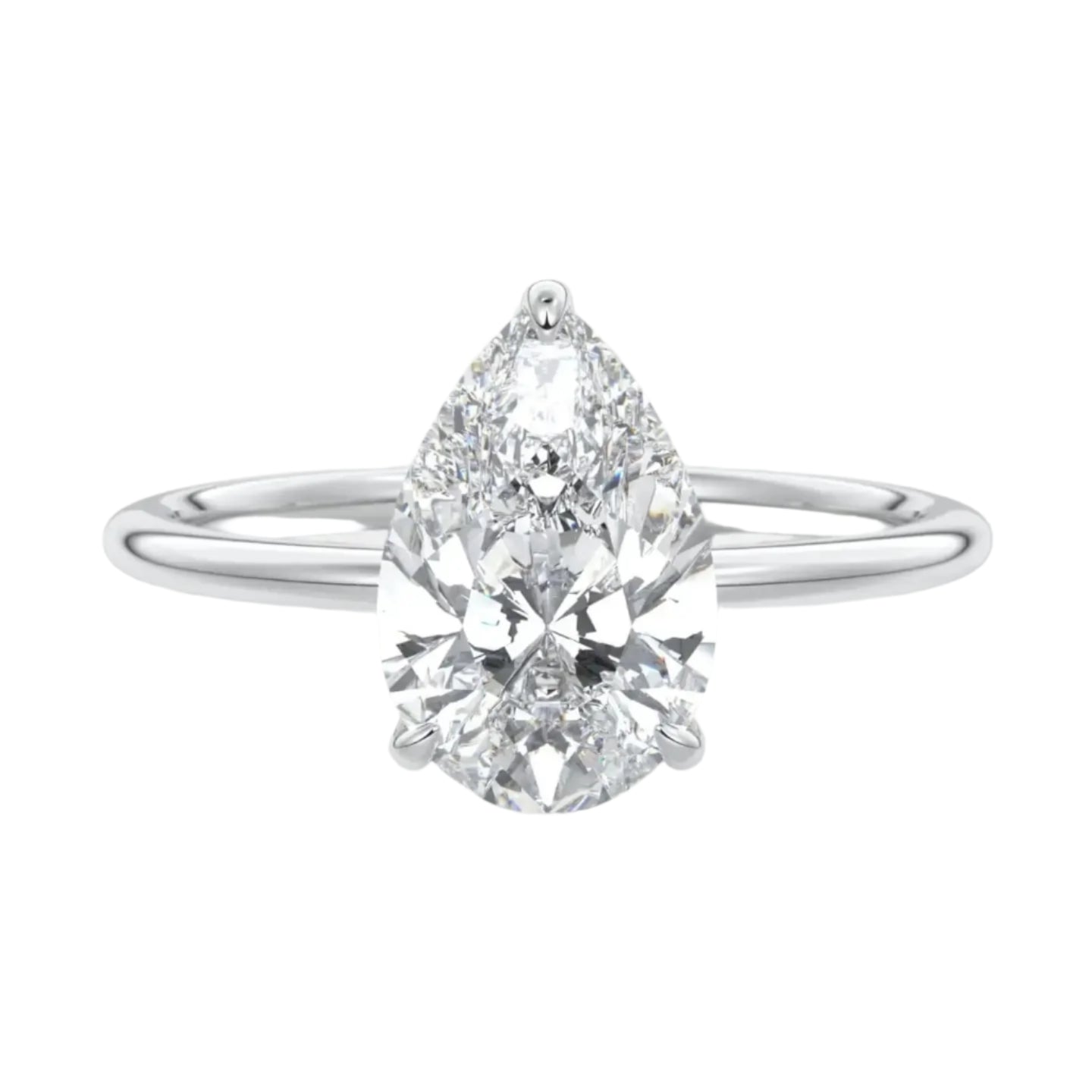 Pear Moissanite Solitaire Ring
