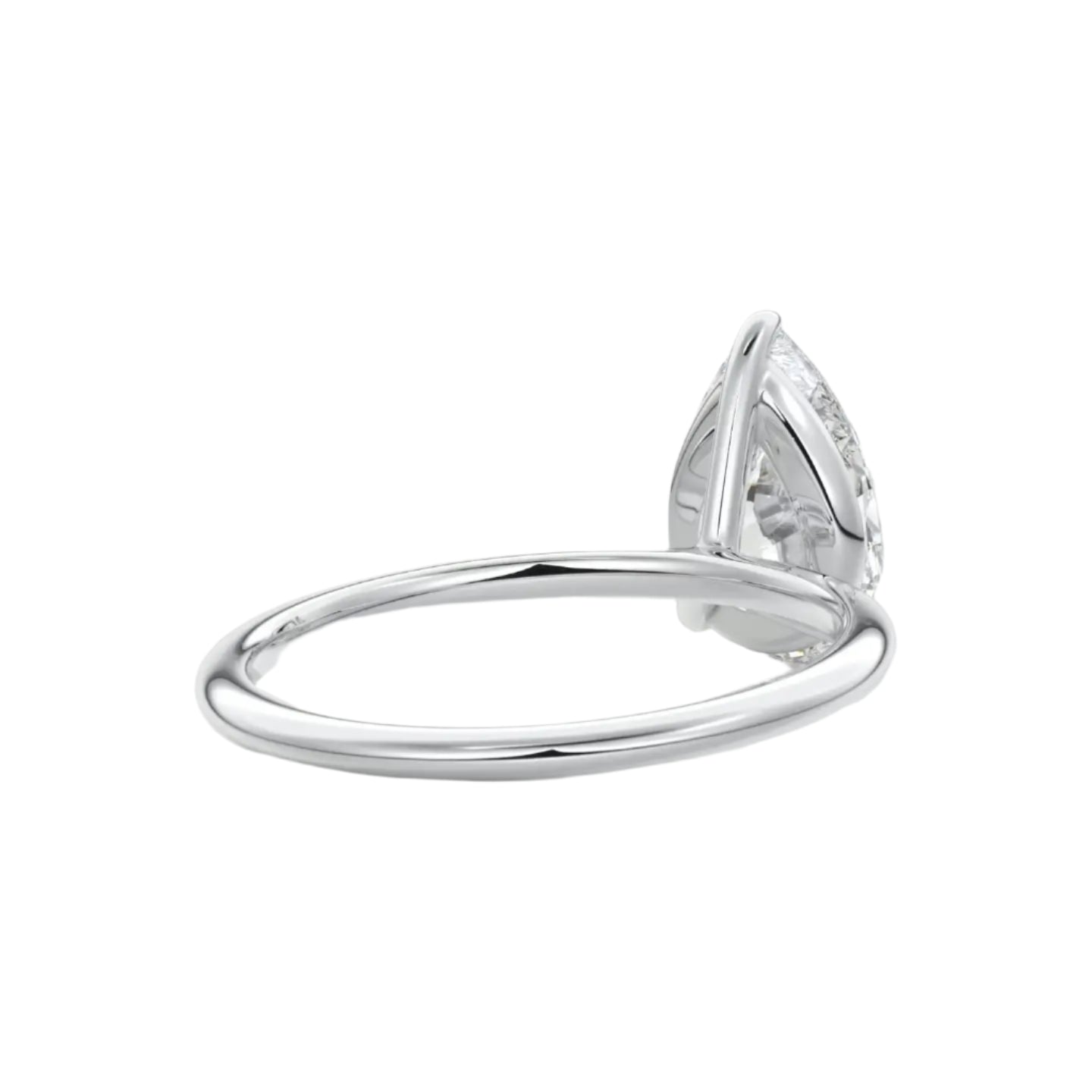 Pear Moissanite Solitaire Ring