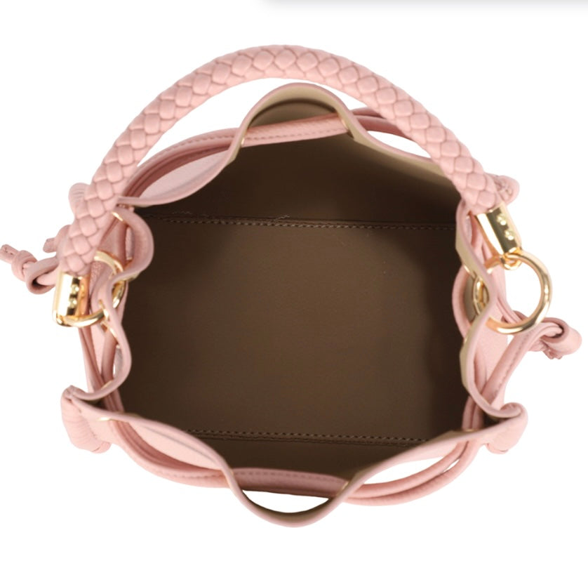Satchel Bag with Zipper Pouch Set- Baby Pink