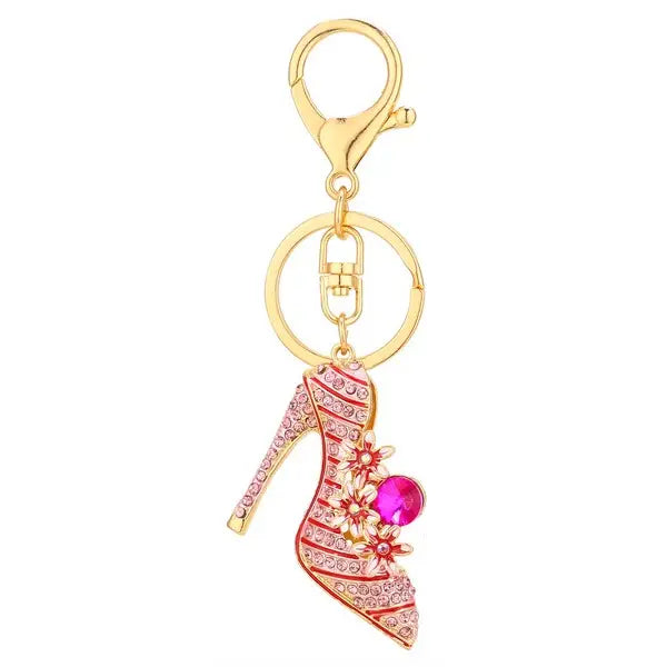 Pink Flower Stiletto Bag Charm/Keychain
