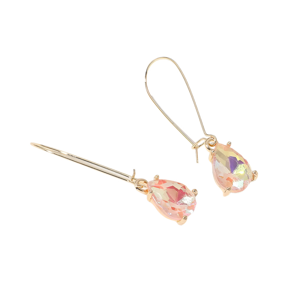 Kidney Wire Dangle Earrings- Soft Pink