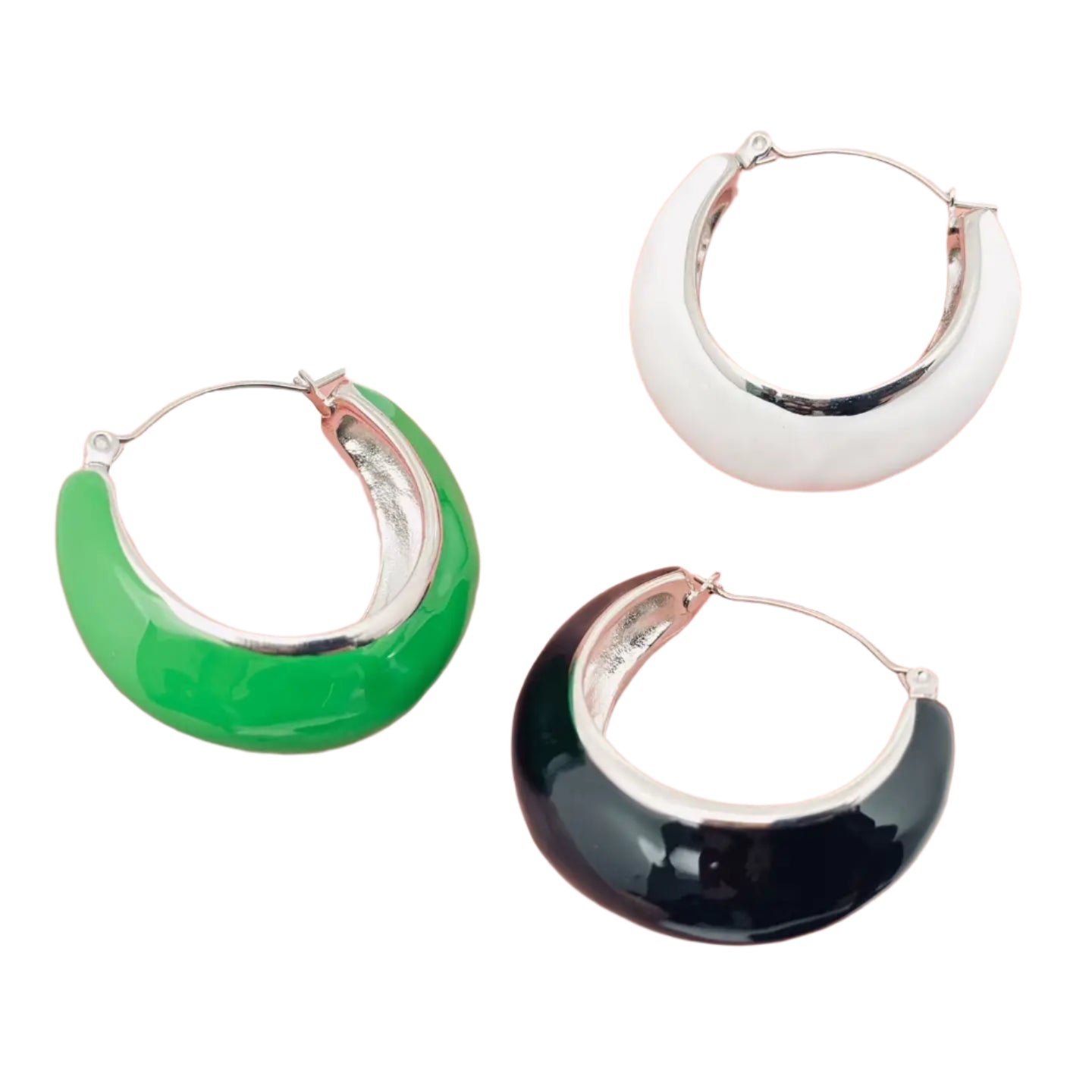 Retro Style Enamel Hoops