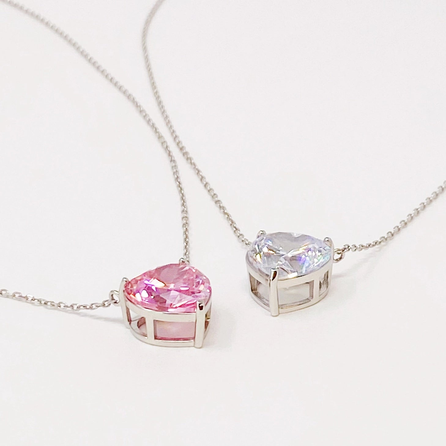 Sterling Silver Pink Heart Pendant