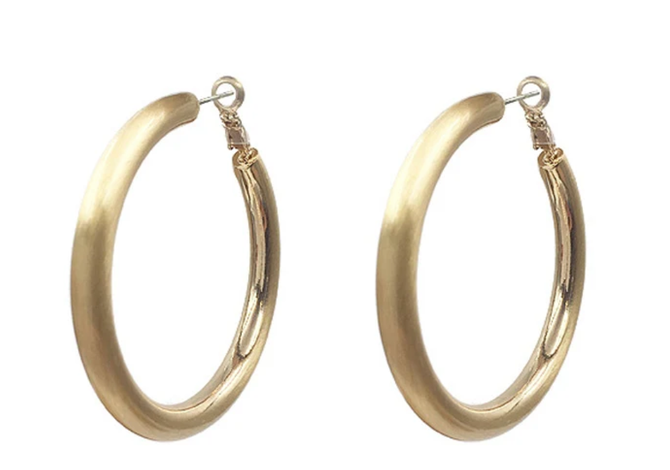 Matte Gold Hoops