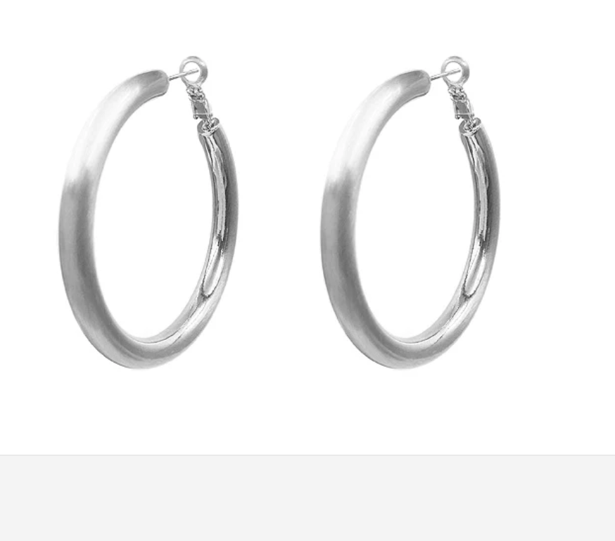 Matte Silver Hoops