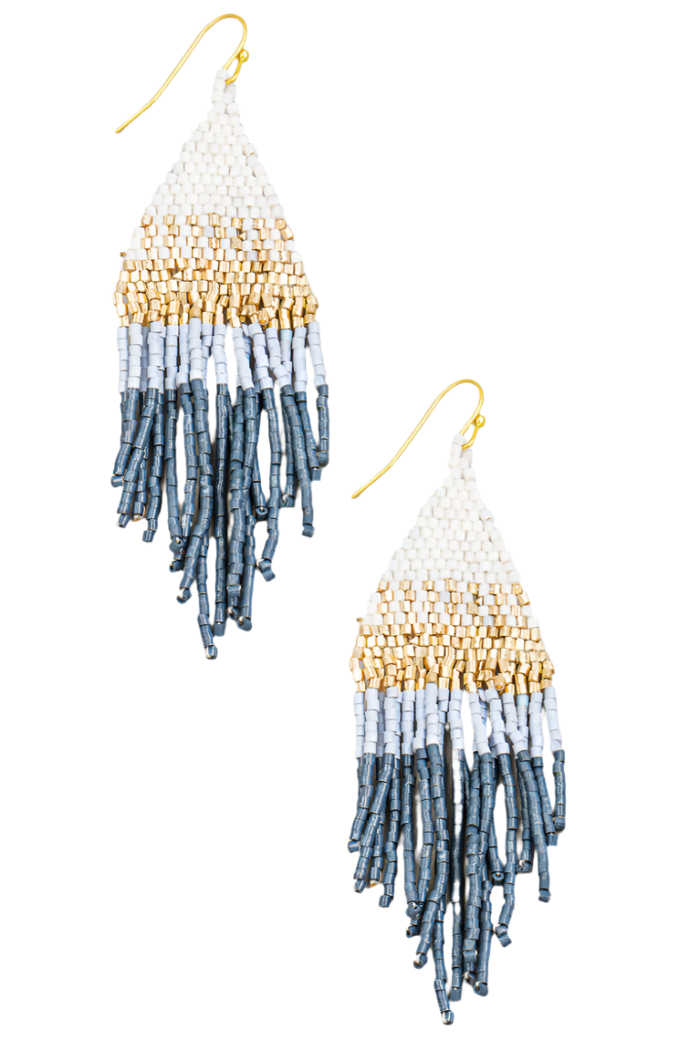 Blue Multi Fringe Earrings