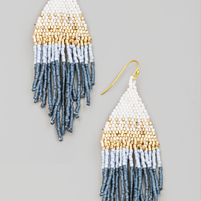 Blue Multi Fringe Earrings