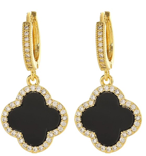 Clover Drop Earrings- Gold