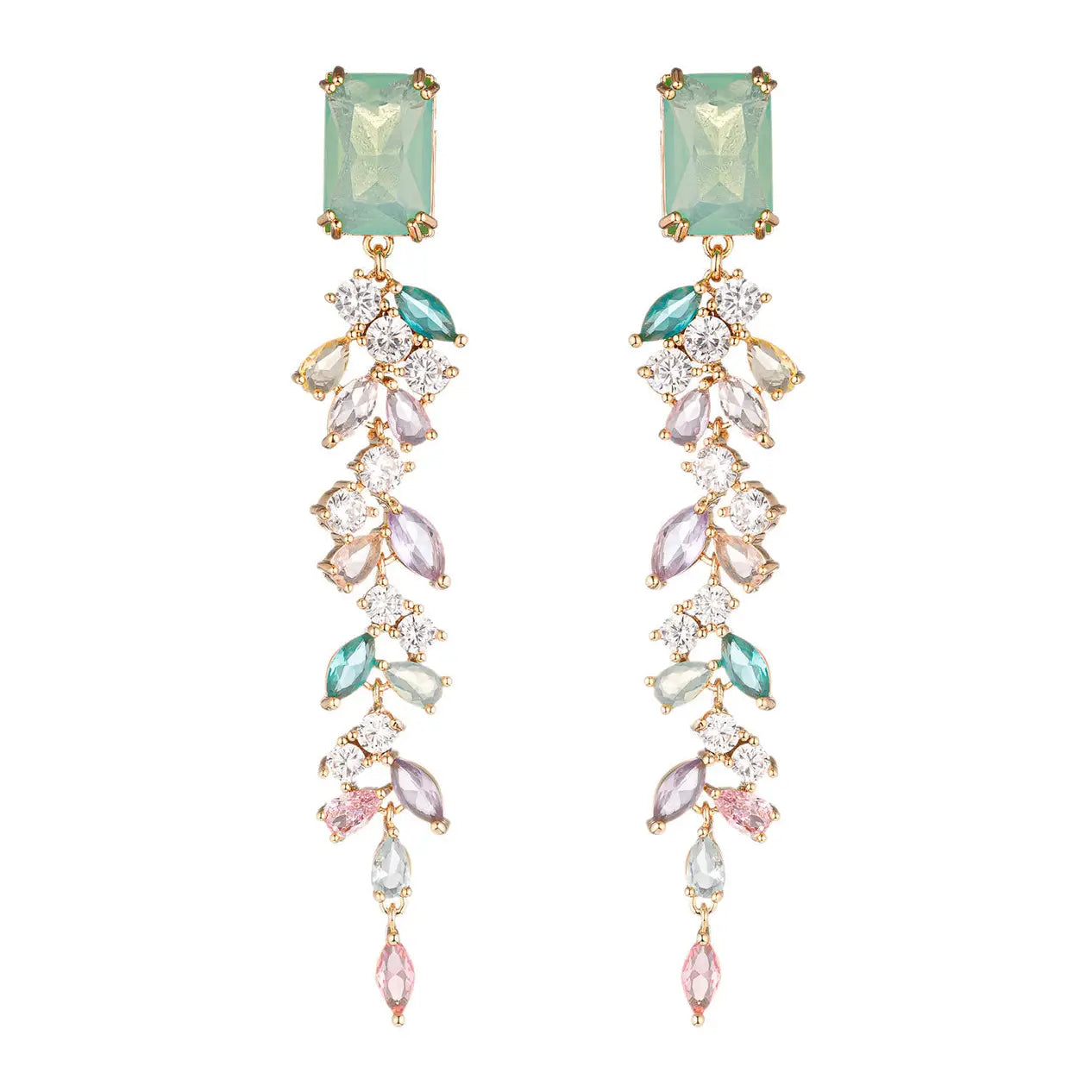 Sea Foam Drop Crystal Earrings