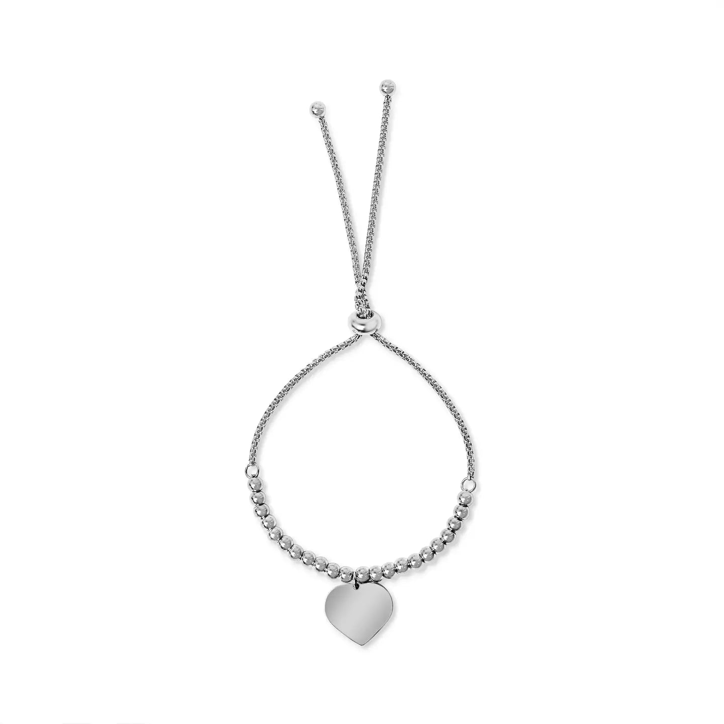 Heart Charm Pull Tie Bracelet