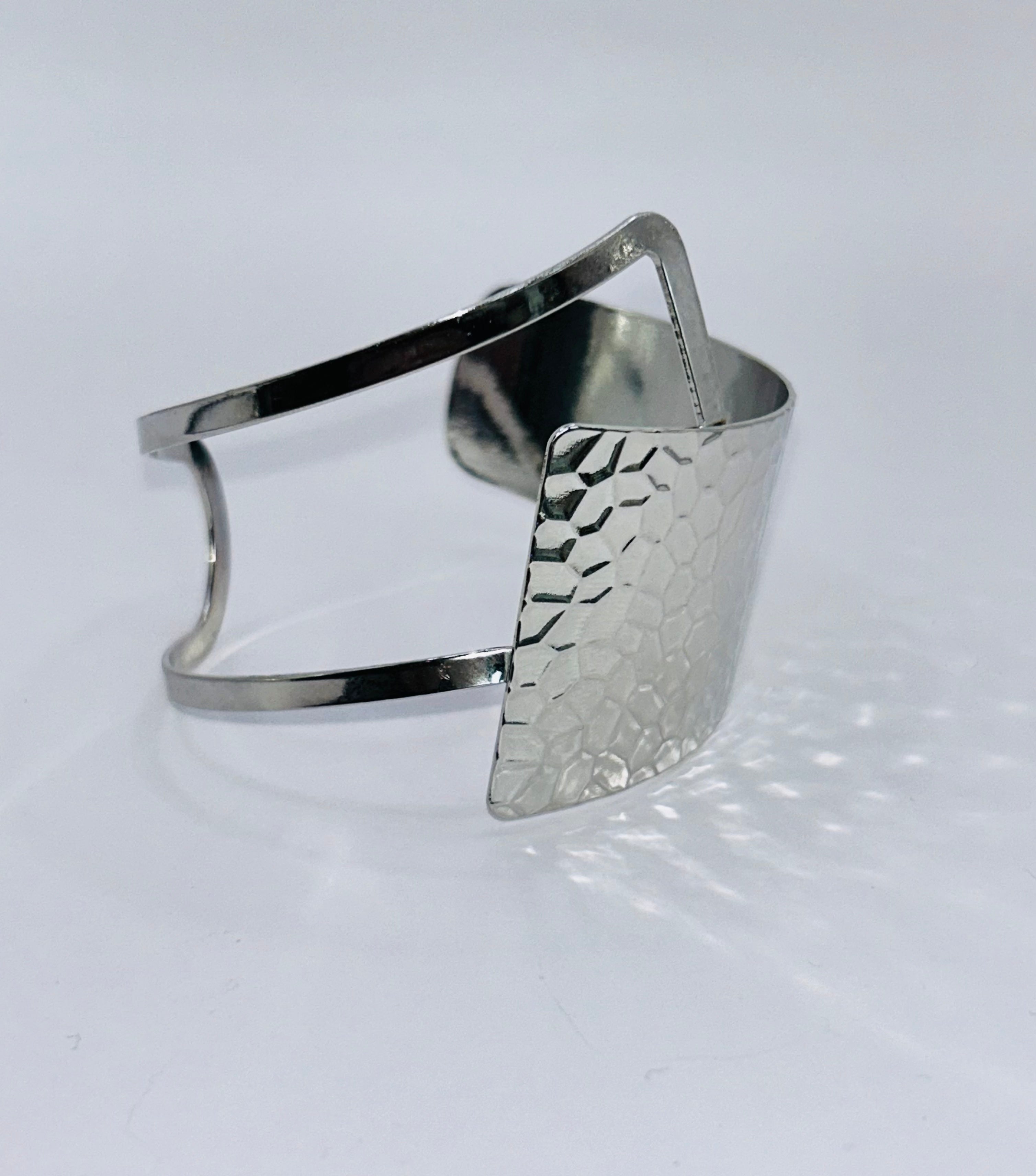 Silver Hammered Cuff