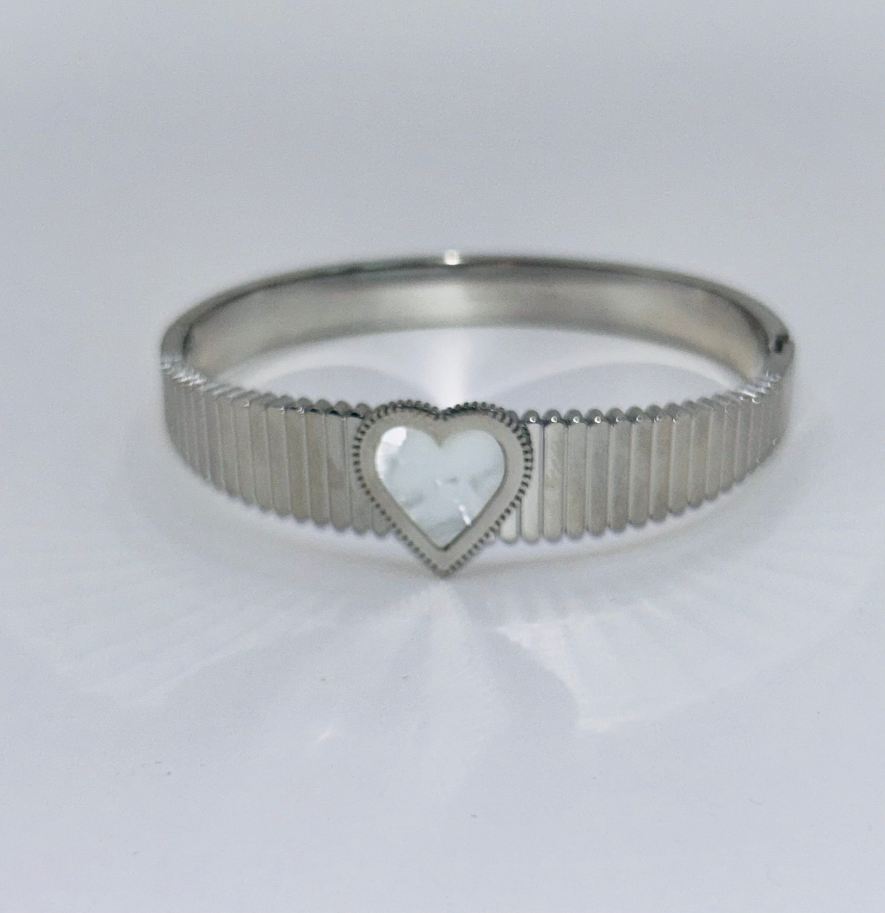 Silver Mother of Pearl Bangle