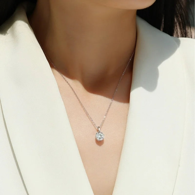 Moissanite 2 Carat Solitaire Necklace