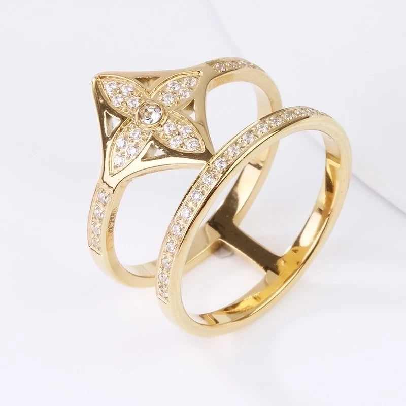 Clover Stack Ring- Gold