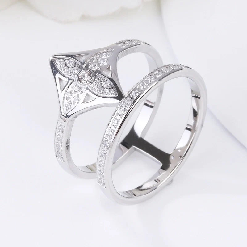 Clover Stack Ring- Silver