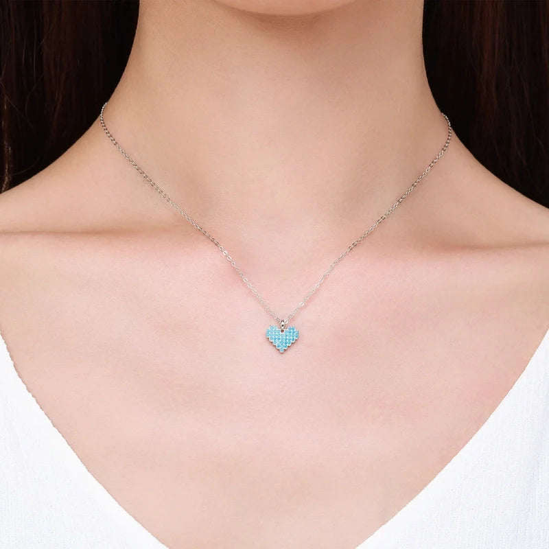 Silver & Turquoise Heart Pendant