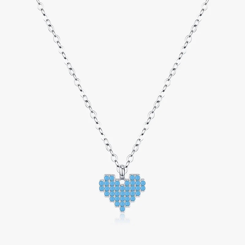 Silver & Turquoise Heart Pendant