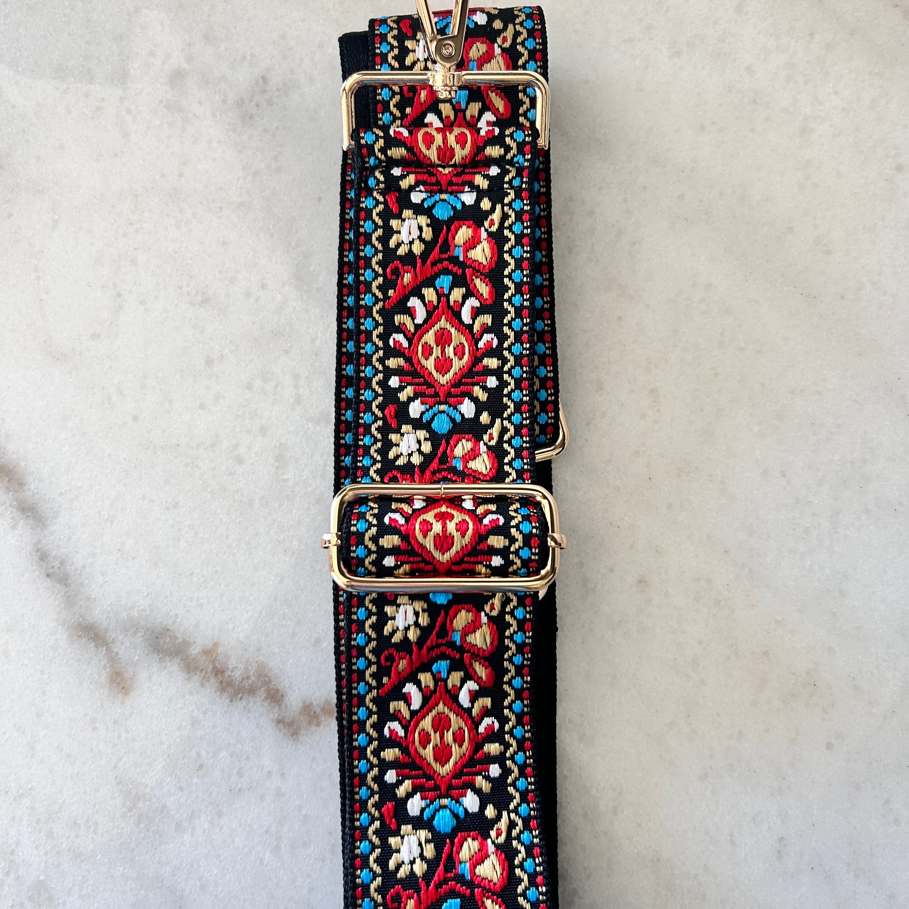 Bag Strap- Red/Turquoise