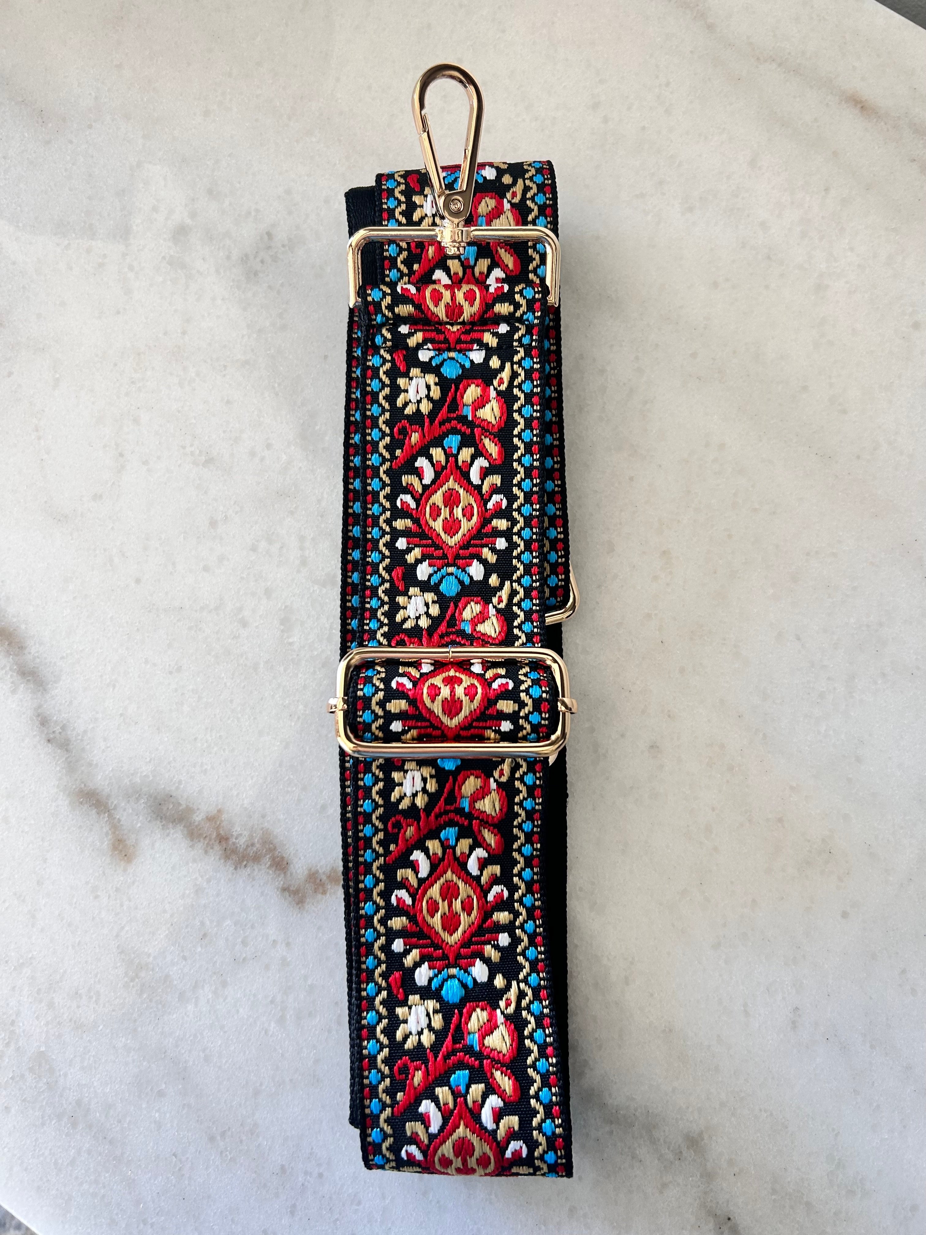 Bag Strap- Red/Turquoise