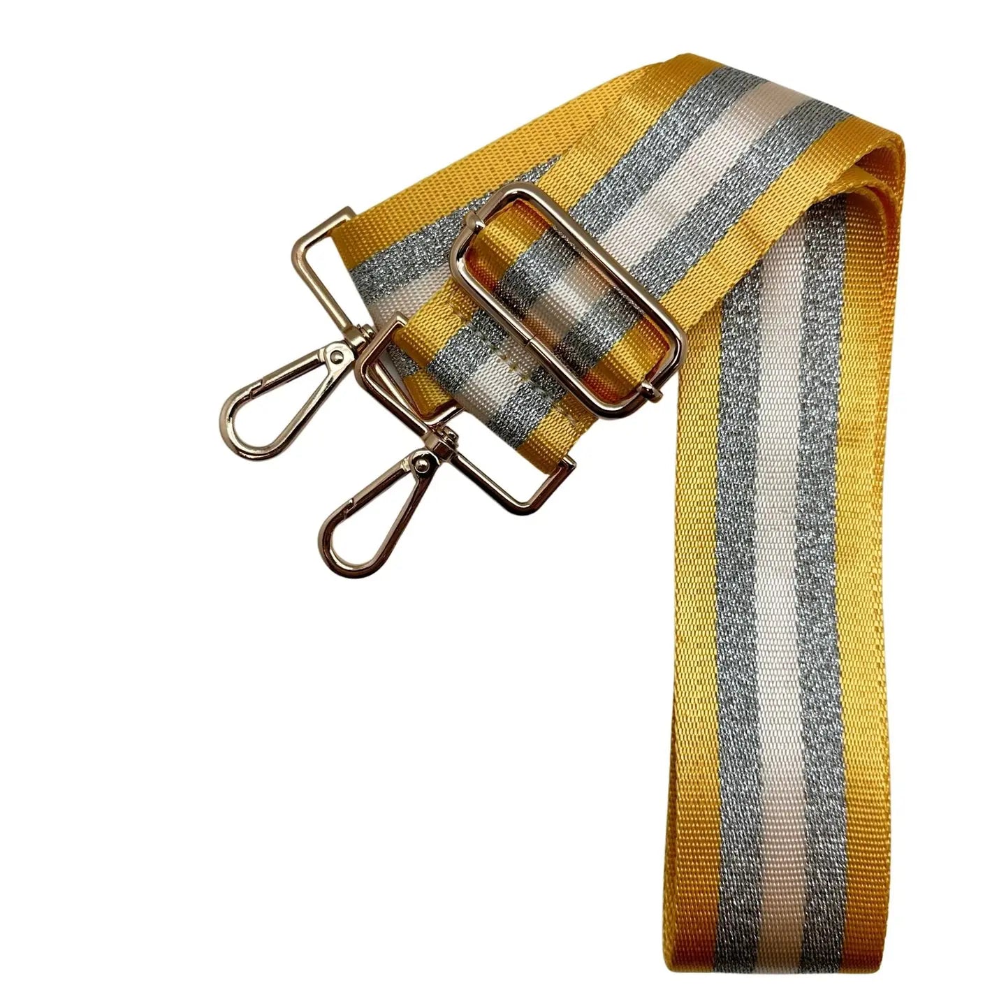 Purse Strap- Yellow/ Gray Stripe