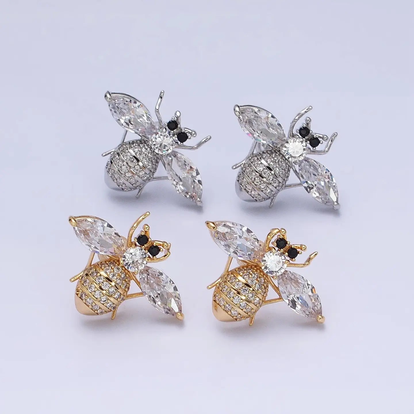 Silver Bee Studs