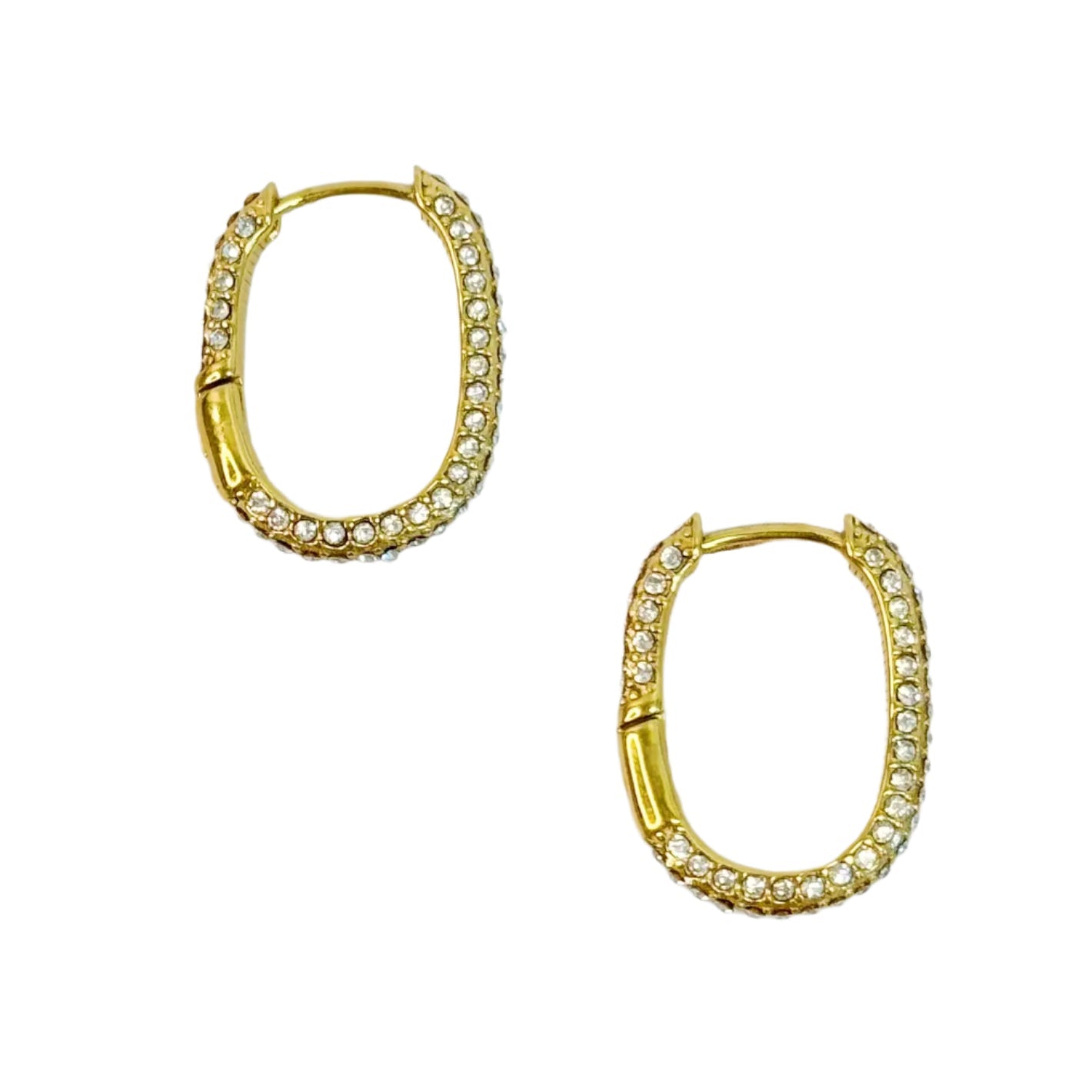 Mini Gold Oval Hoop Earrings