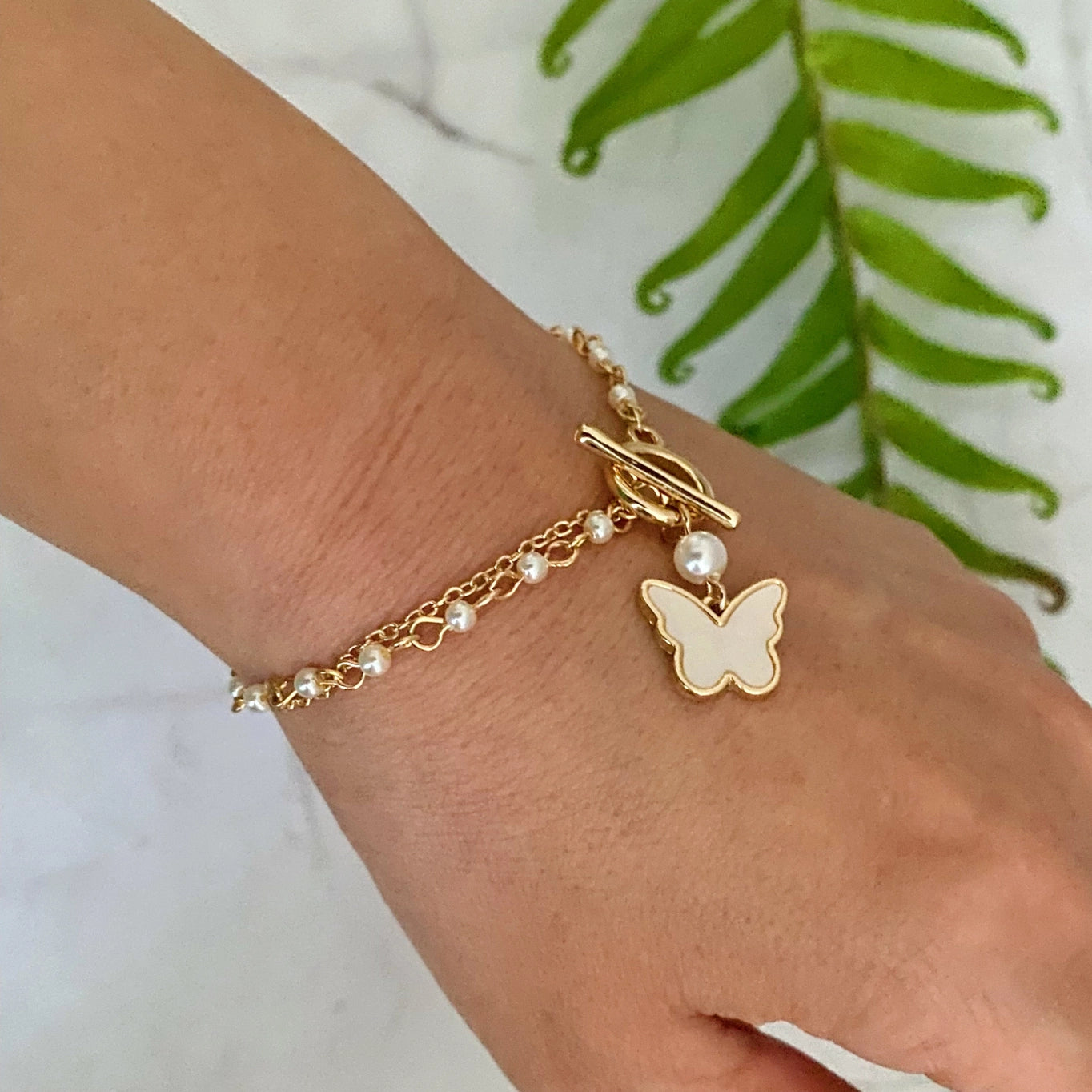 Butterfly Toggle Chain Bracelet