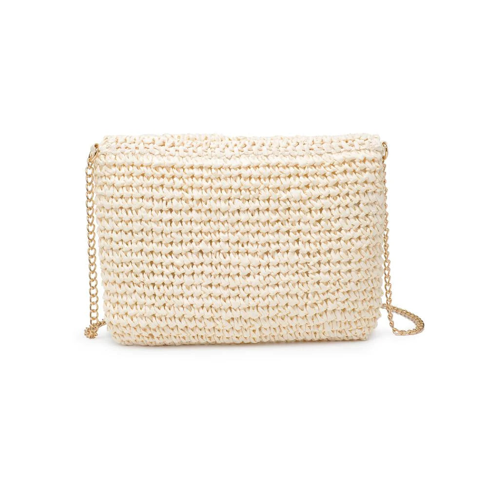Mini Straw Crossbody- Cream