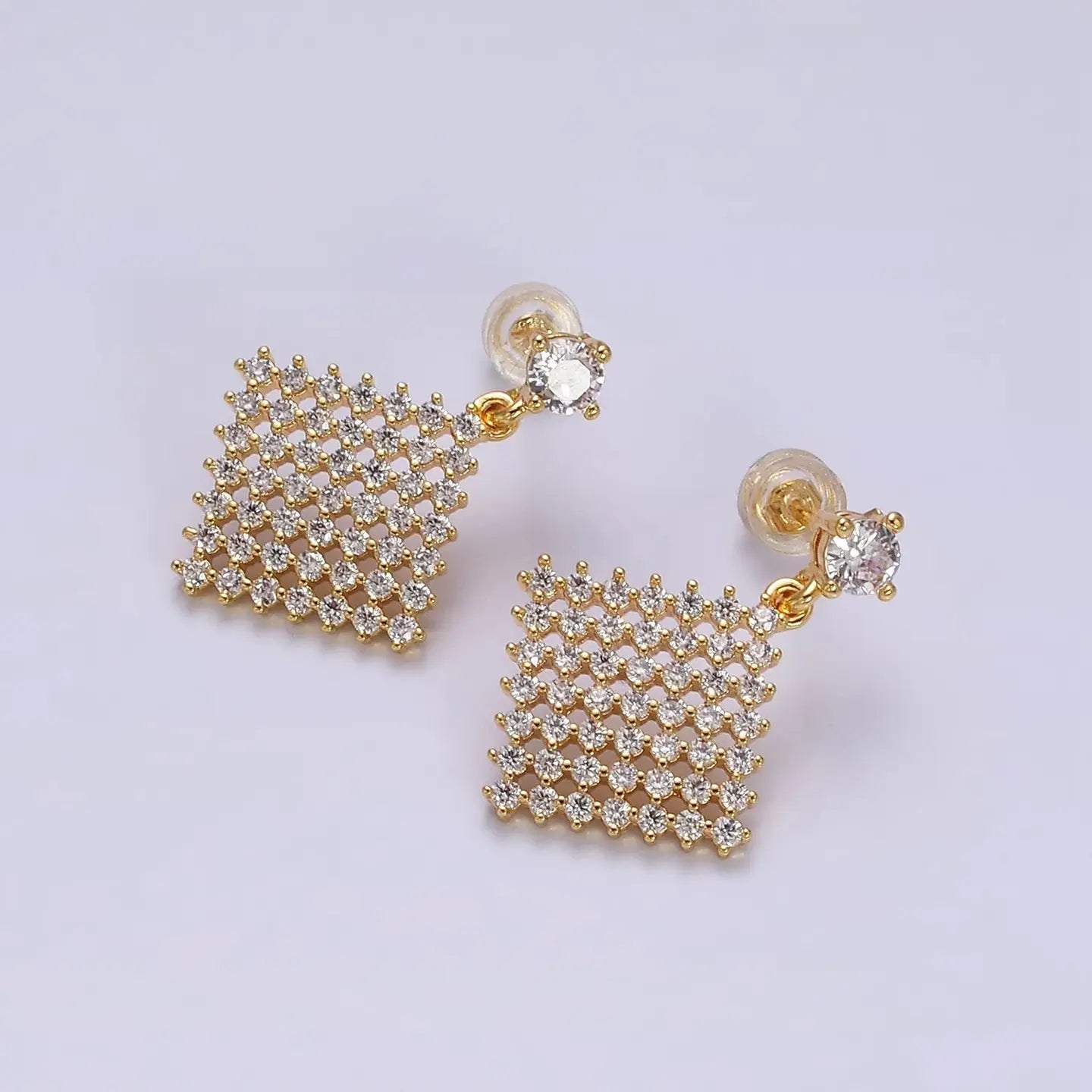 Gold Checked Earring