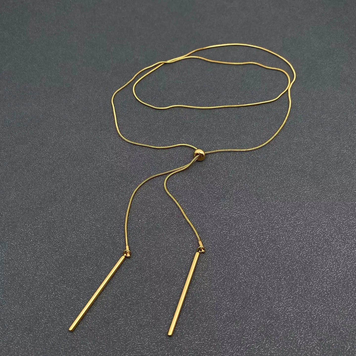 Gold Lariat Necklace