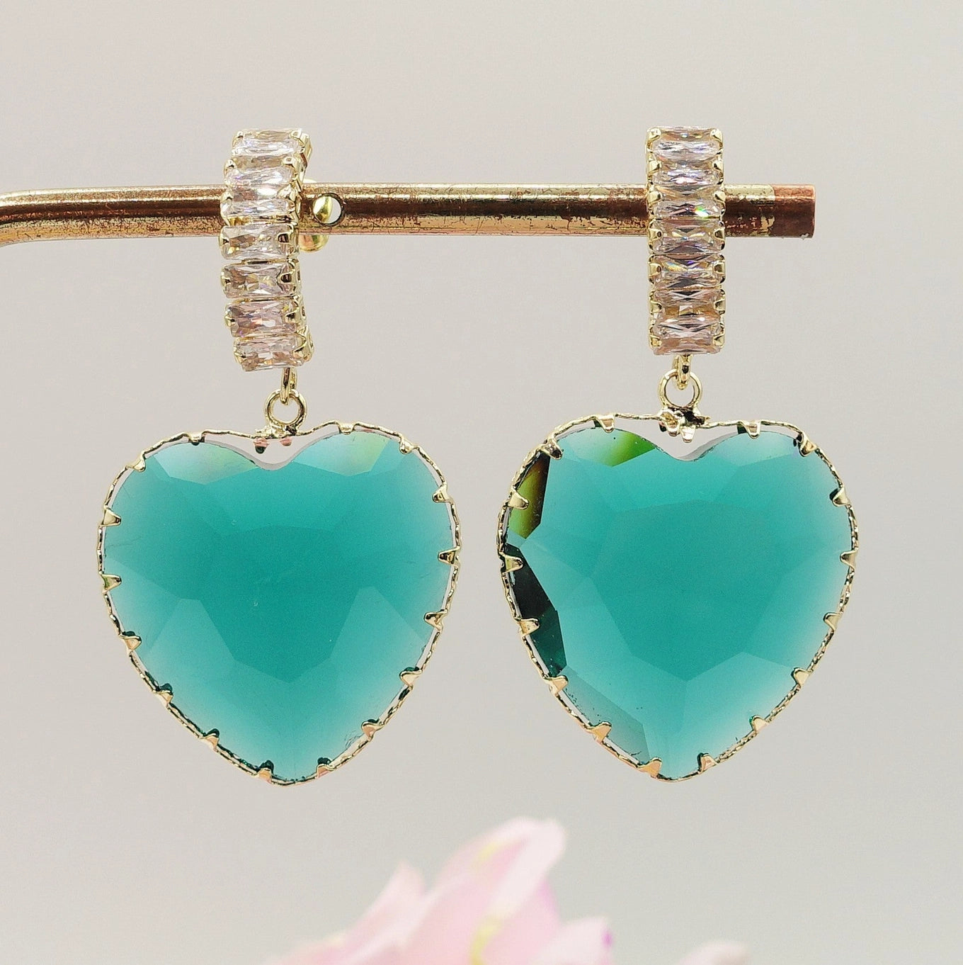 Emerald Heart Earrings