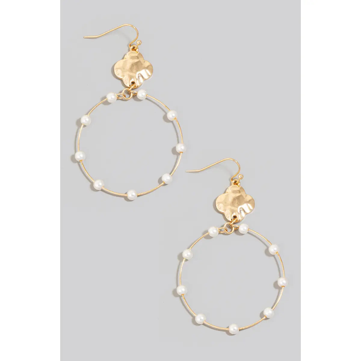Hammered Pearl Hoops
