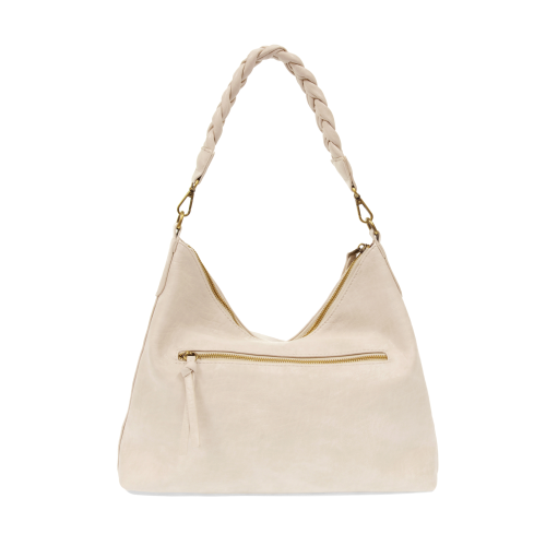 Slouchy Hobo with Braided Handle- Porcelain