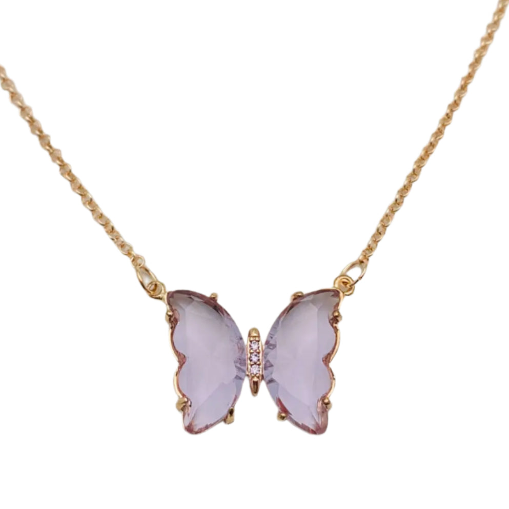 Larger Butterfly Necklace- Lilac