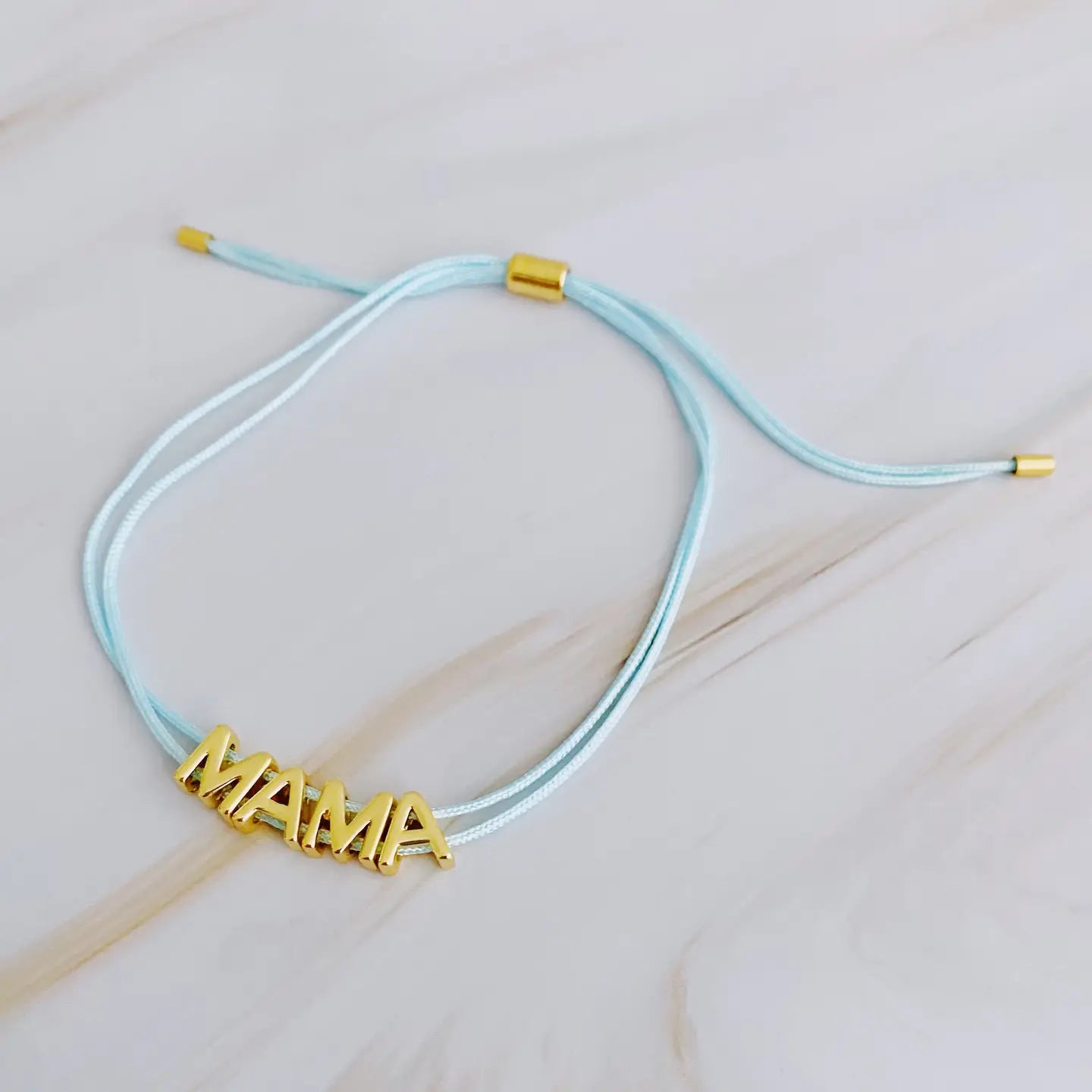 Mama Pull Tie String Bracelet- Latte