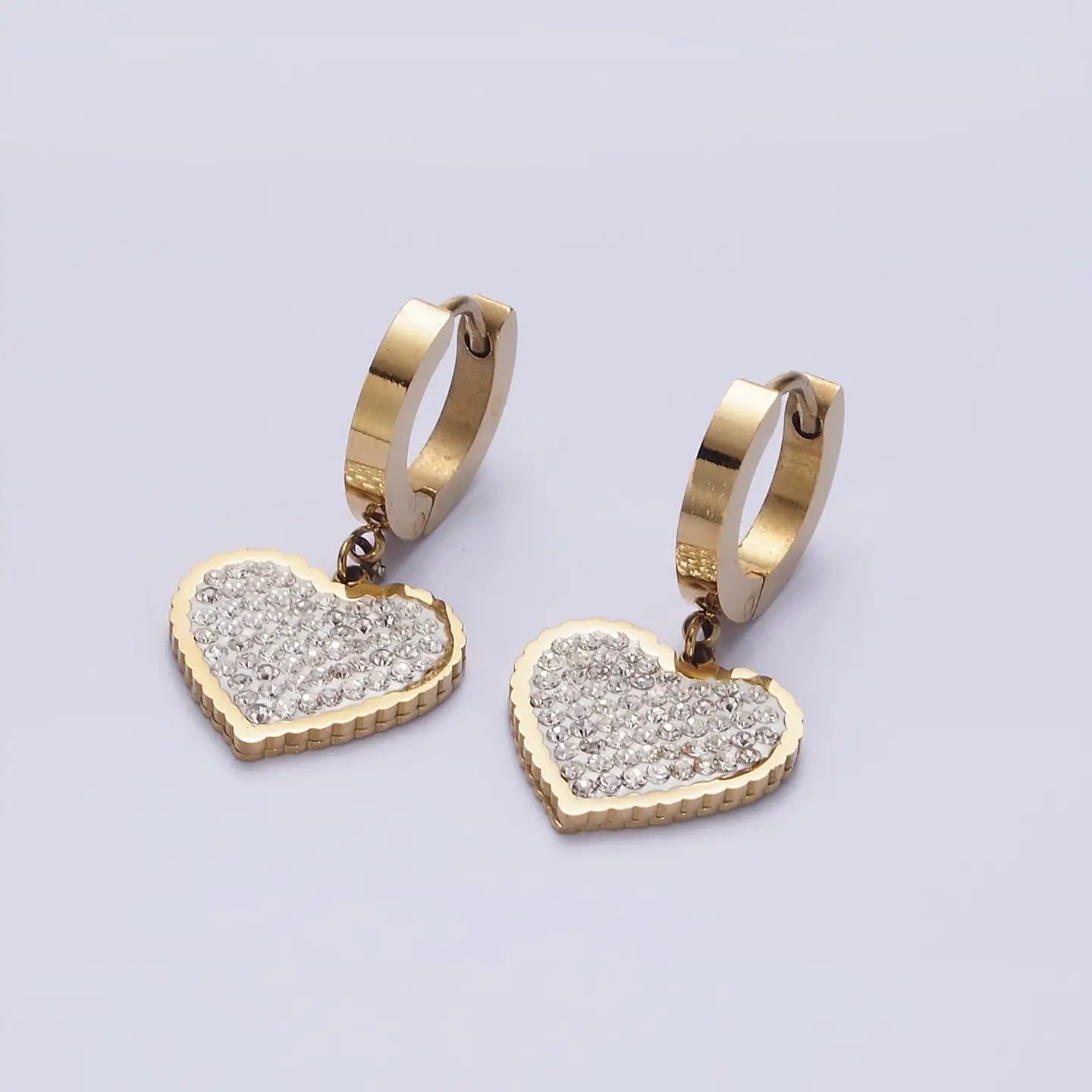 Micro Pave Heart Huggies