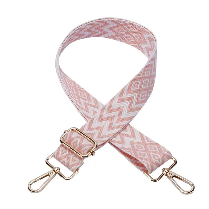 Purse Strap- Pink/ White