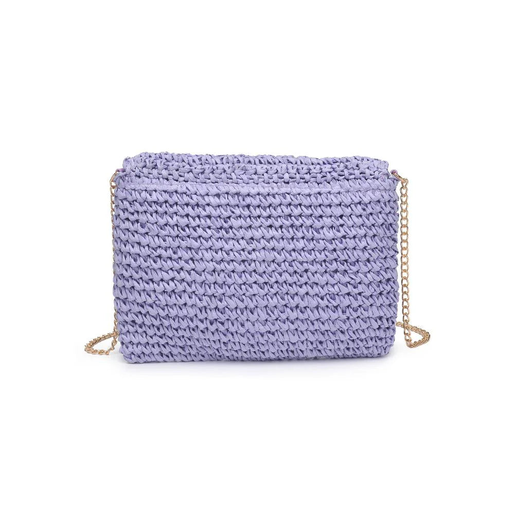 Mini Straw Crossbody Bag- Lavender