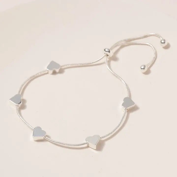 Heart Pull Tie- Silver