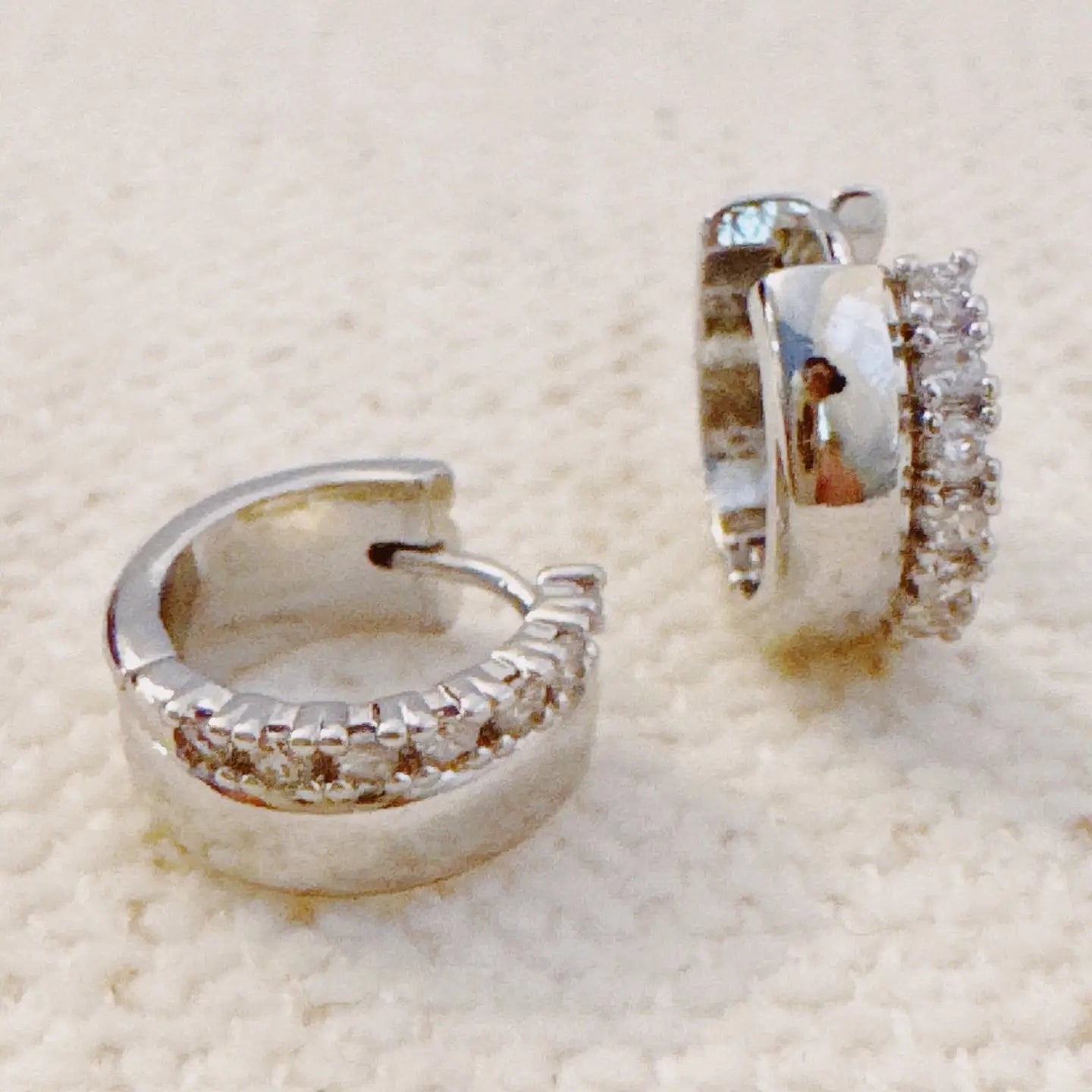 Glam Edge Huggie Hoop Earrings