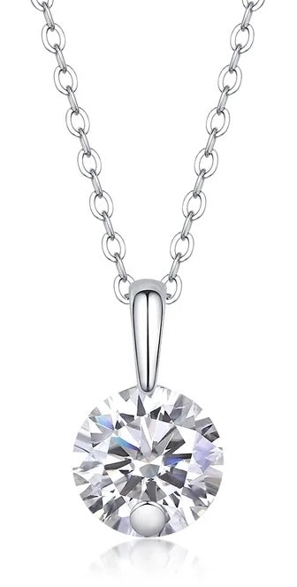 Moissanite 2 Carat Solitaire Necklace