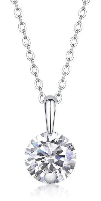 Moissanite 2 Carat Solitaire Necklace
