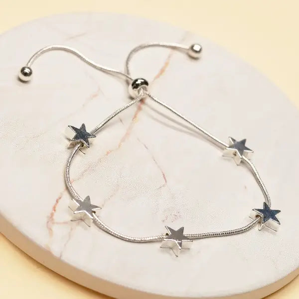 Star Pull Tie- Silver